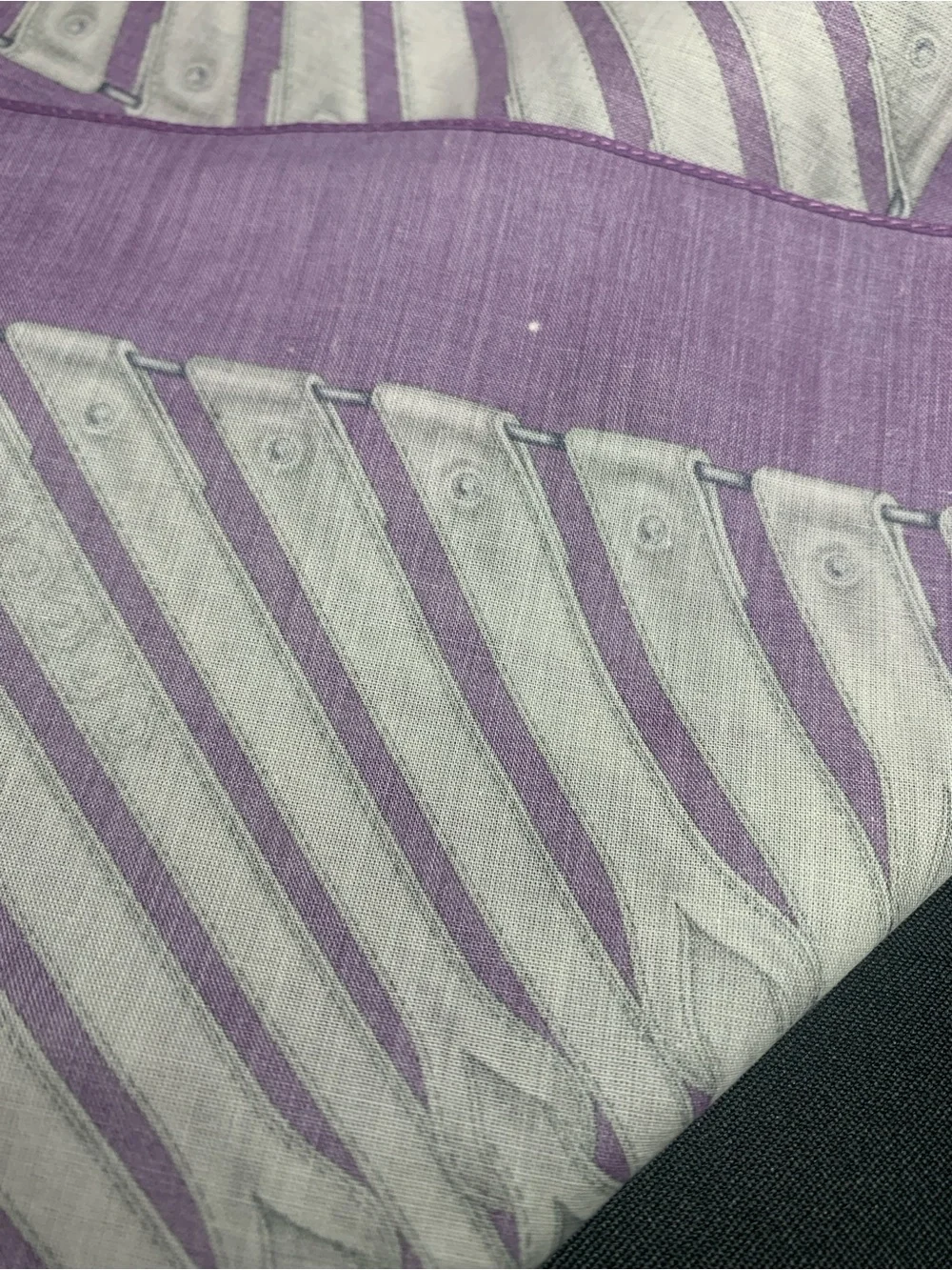 Gucci Purple Silk Scarf with Silver Accent Pattern